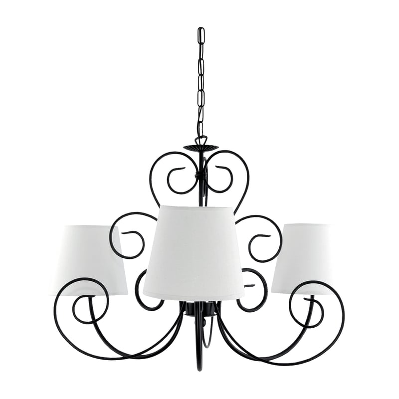 Żyrandol czarny retro do salonu nad stół MORENA 60W 3xE27 klasyczny 60x90cm Edylit