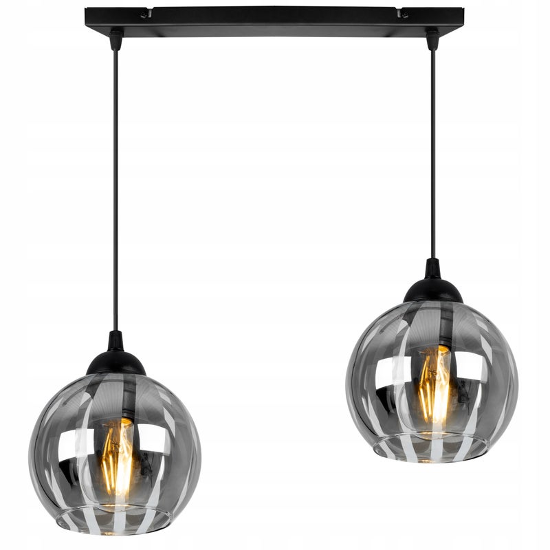Lampa sufitowa wisząca Eliza modern 2xE27 abażur kula grafitowa Light Home LH