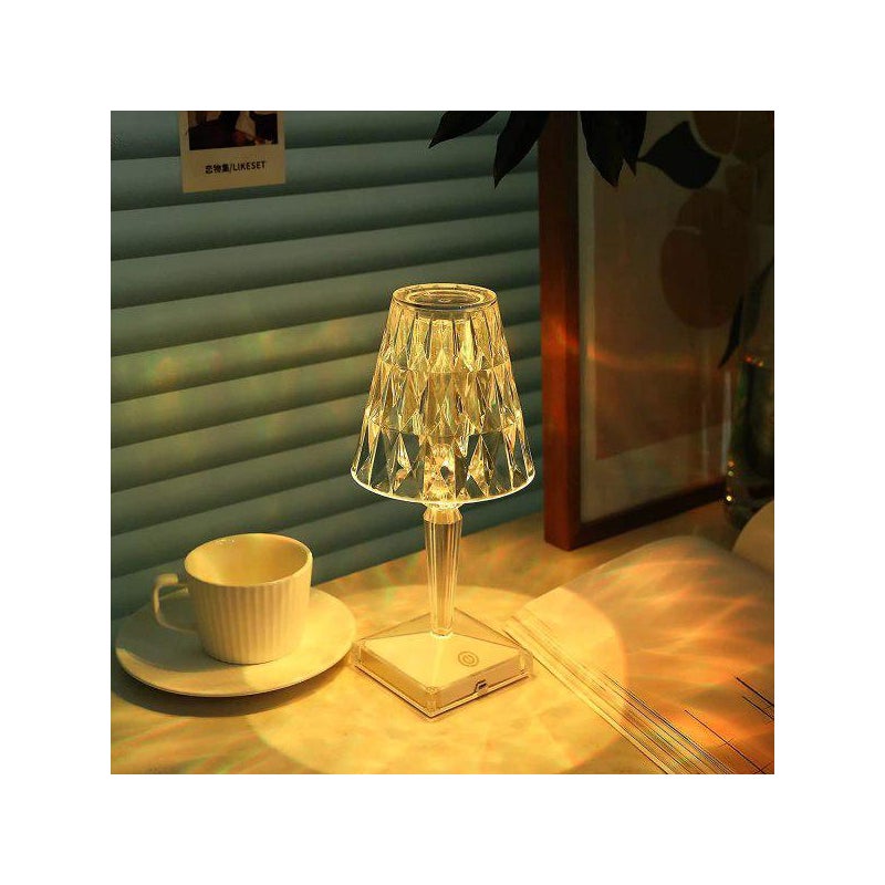 Lampka nocna, lampka stołowa sterowana dotykowo Crystal - 3 lampki ze zmieniającymi się kolorami, USB