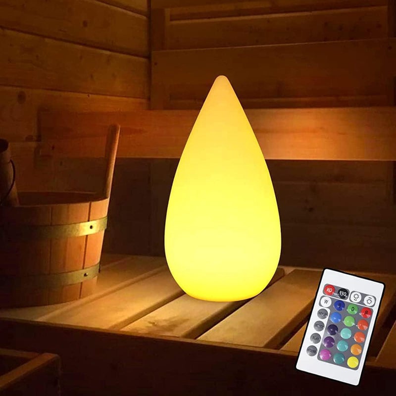 Lampka nocna Bezprzewodowa lampa stołowa LED z możliwością ładowania lampa do sauny w kształcie łzy lampka nocna ze zmianą kolorów RGB lampa stołowa