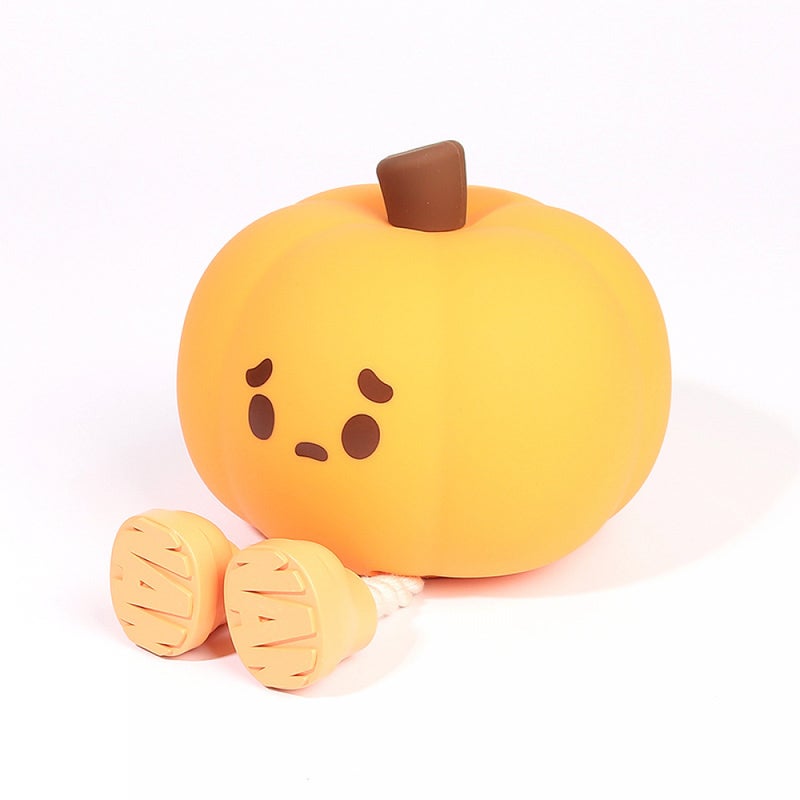 Mała lampka nocna LED w kształcie dyni, ściemniana lampka nocna z silikonu, dotykowa lampka nocna do ładowania, idealna do dekoracji na Halloween