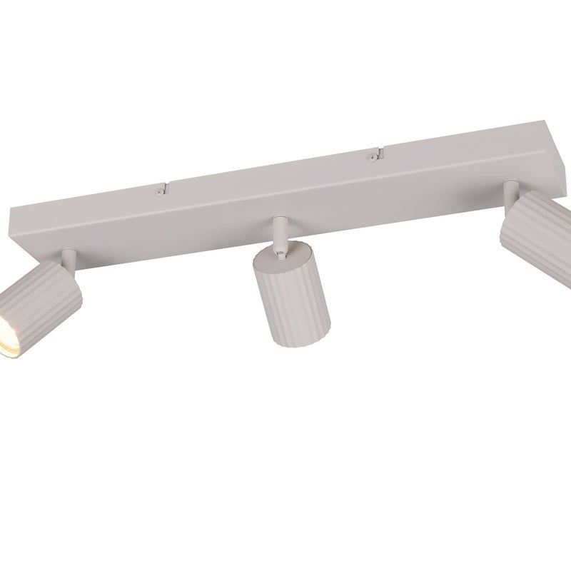 Reflektor potrójny ryflowane klosze SOKA szary 3xGU10x10W metal wym:14,5x50x9cm IP20 Trio