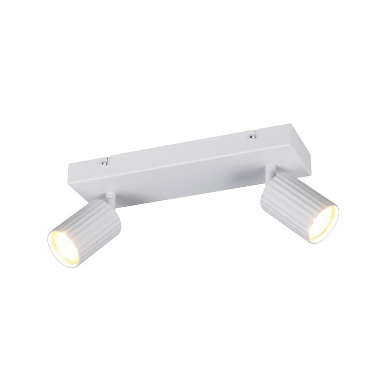 Reflektor podwójny ryflowane klosze SOKA biały 2xGU10x10W metal wym:14,5x30x9cm IP20 Trio
