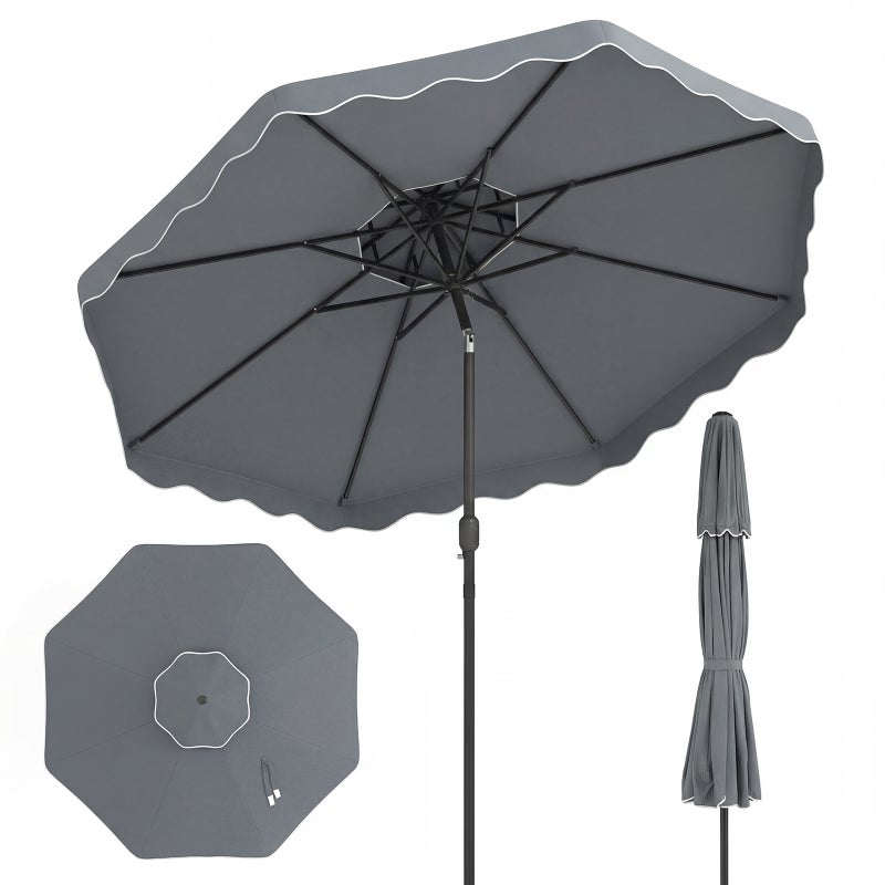 Parasol ogrodowy 300 x 260 cm, ochrona przeciwsłoneczna, z regulowaną wysokością, nachylenie 30° w obu kierunkach, parasol ogrodowy, bez podstawy