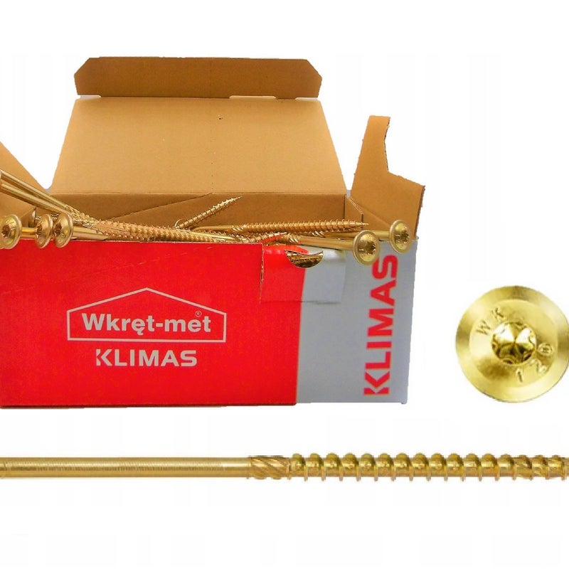Wkręty do drewna ciesielskie TORX 6x260 WKCP talerzykowe Klimas 100 szt.