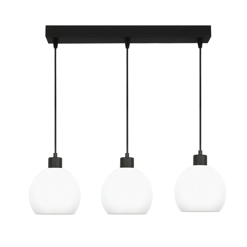 Lampa wisząca do jadalni KATARA czarna białe kule 3xE27 Edylit