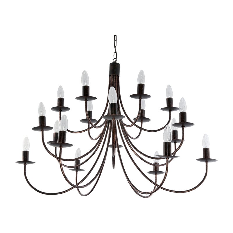 Żyrandol retro do salonu LUMEN OLD 40W 18xE14 industrialny loft 85x150cm Edylit