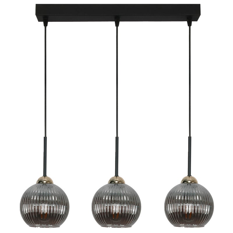 Lampa wisząca 3 punktowa do jadalni E27 PION czarna nowoczesny styl Edylit