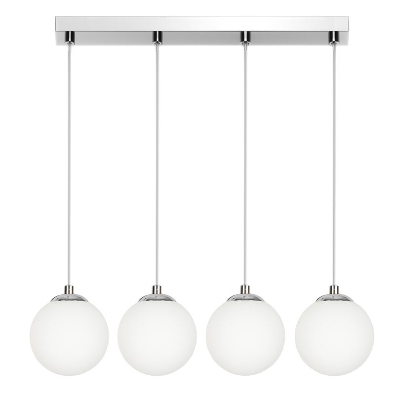 Lampa wisząca PELOTE chrom do jadalni białe kule 4xE14 Edylit