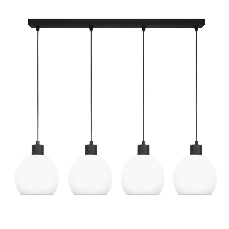 Lampa wisząca nad wyspę kuchenną KATARA czarna białe kule 4xE27 Edylit