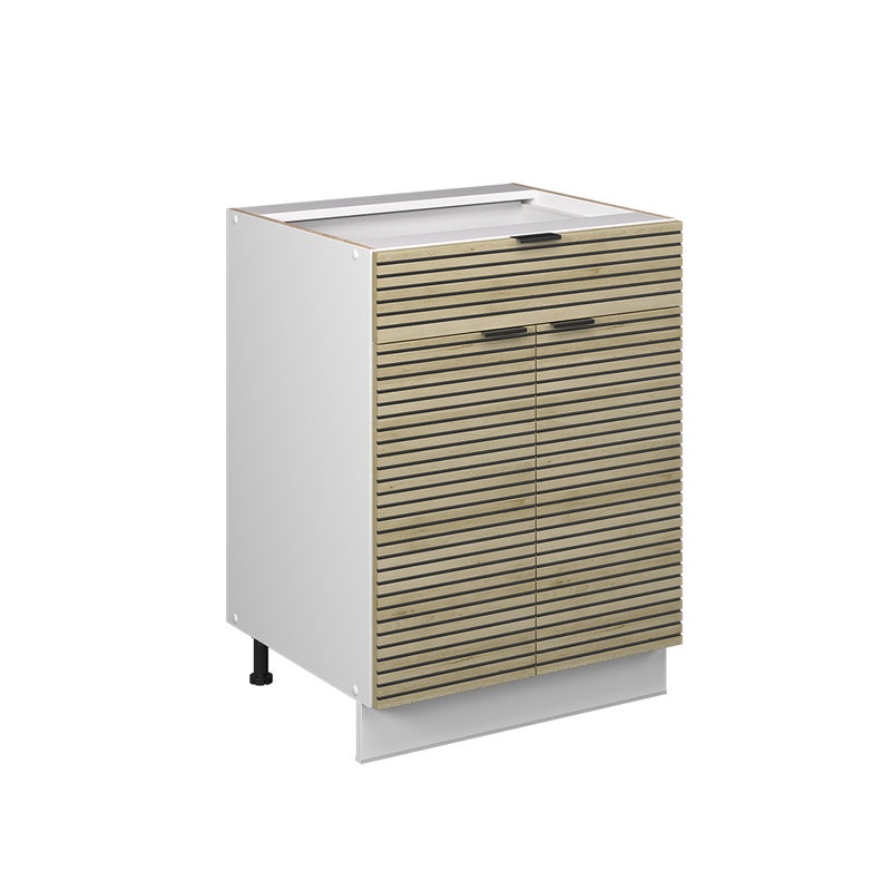 Vicco Szafka dolna pod zlew/płytę Fame-Line, Panel dębowy, 60 cm z szufladą, BP Antracyt