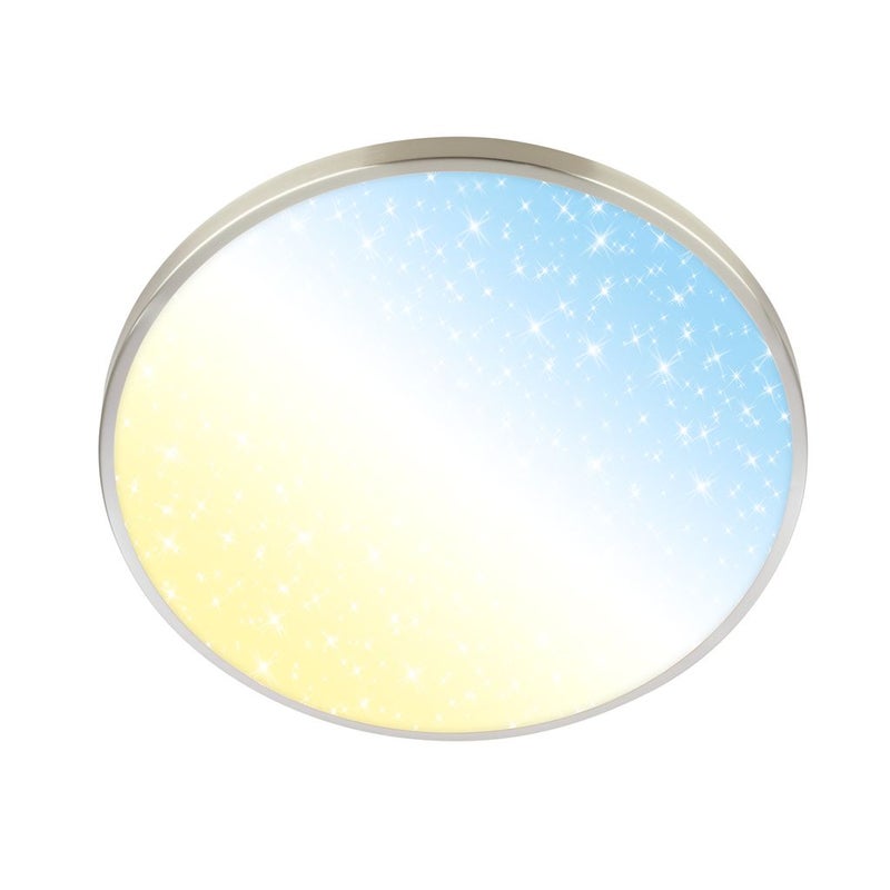 Lampa sufitowa LED, lampa sufitowa do salonu, ściemnialna, sterowana pilotem, z osłoną