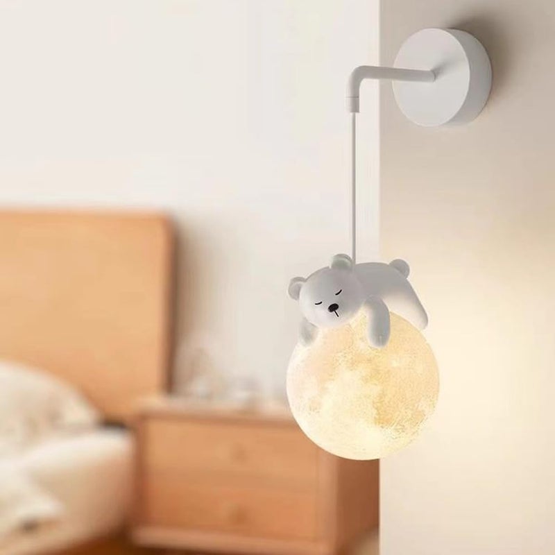 Dziecięca Lampka Nocna 3D Księżyc – Uroczy Design Królik/Panda, Dotykowe Sterowanie, Regulowana Jasność