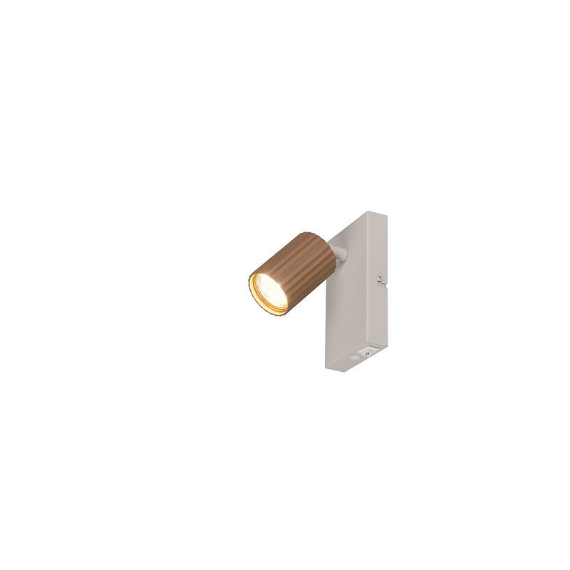 Reflektor ryflowany z włącznikiem SOKA kawowo-szary 1xGU10x10W metal wym:15x9x15cm IP20 Trio