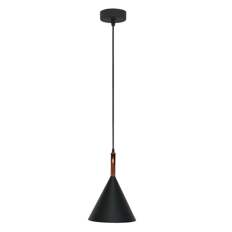 Lampa wisząca pojedyncza czarno miedziana 15x100cm E27 SONIK BIG industrialna loft IP20 Edylit