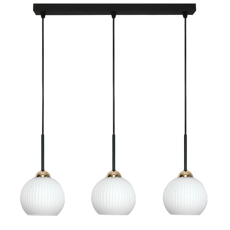 Lampa wisząca 3 punktowa FIONA czarno złota do jadalni E27 IP20 nowoczesna Edylit