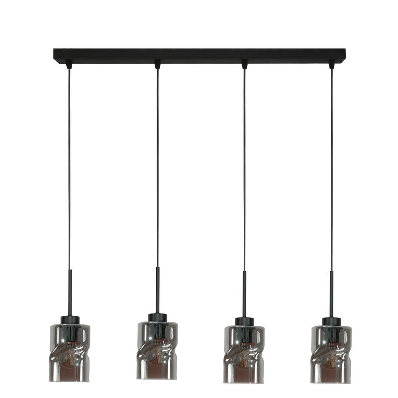 Lampa wisząca sufitowa czarna do jadalni 4xE27 GRETA nowoczesna 76x100cm Edylit