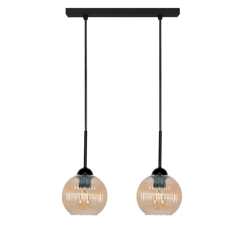 Lampa wisząca podwójna bursztynowa 60W E27 do jadalni SFERA Edylit