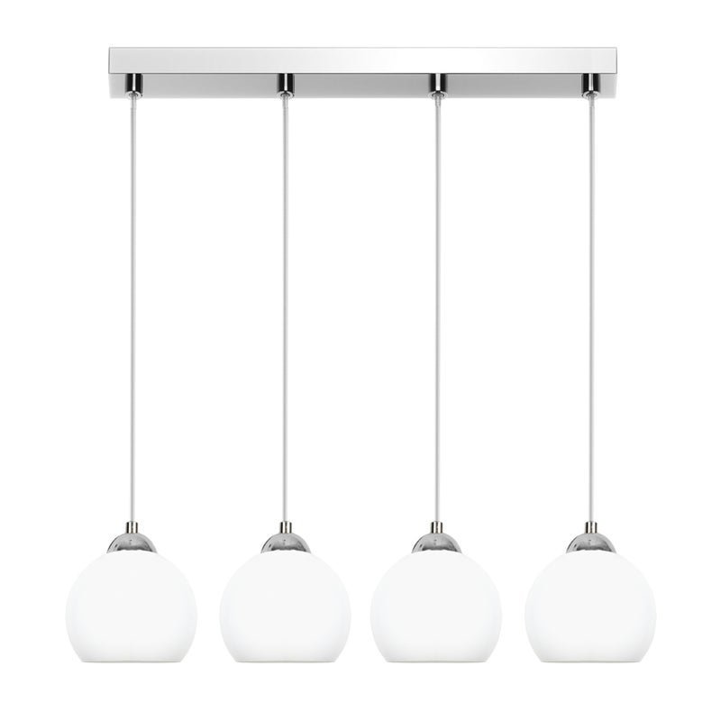Lampa wisząca do jadalni nad stół MOKA SILVER białe kule 4xE27 Edylit