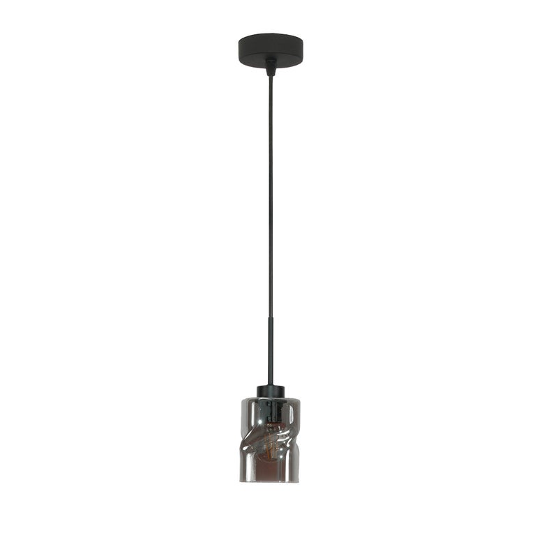 Lampa wisząca pojedyncza czarna do jadalni 10x100cm E27 GRETA nowoczesna Edylit