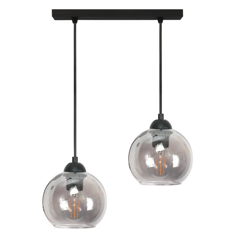 Lampa wisząca sufitowa do jadalni VIGA 2xE27 grafitowe klosze Edylit
