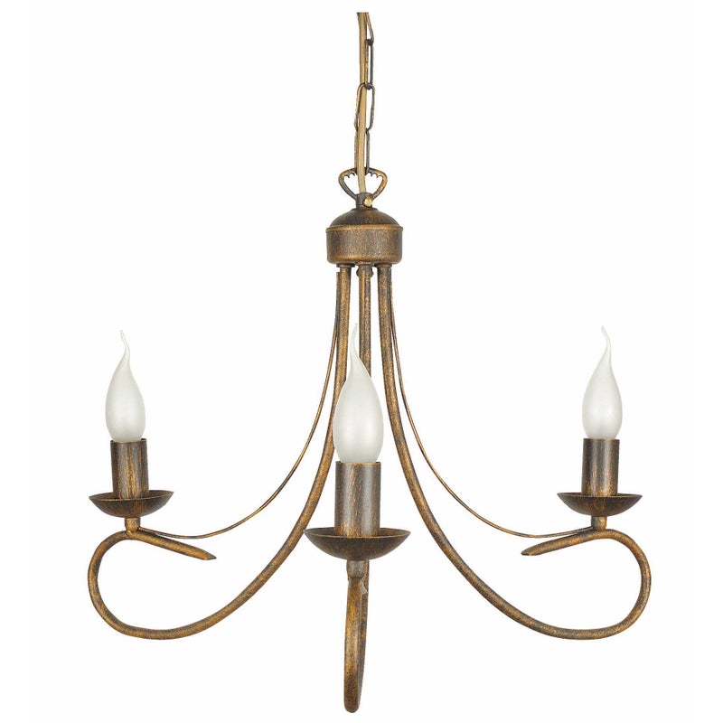 Żyrandol retro świecznikowy do salonu ALFA 40W 3xE14 industrialny loft 50x65cm Edylit