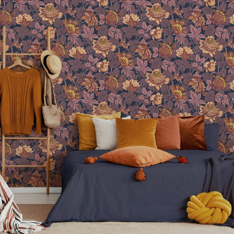 Tapeta flizelinowa - FLOWER BURGUNDY