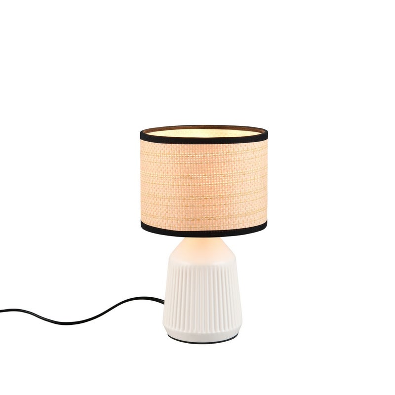 Lampa stołowa FORMENTERA 1xE14x40W ceramika / gips biała wym:26,5x16x16cm IP20 RL