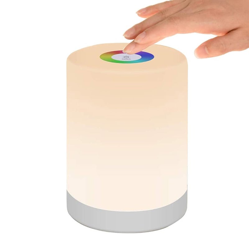 Inteligentna przenośna lampka nocna LED, z dotykowym sterowaniem o zmiennej intensywności, ładowanie USB, kolorowe światła