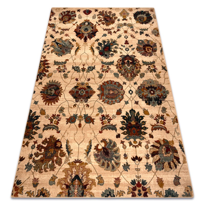Dywan wełniany OMEGA LATICA Kwiaty krem 235x350 cm
