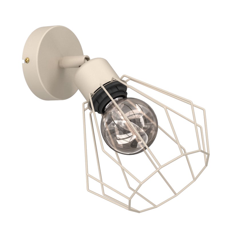 Kinkiet industrialny beżowy regulowany druciany klosz 1xE27 15W Parkla Luminex