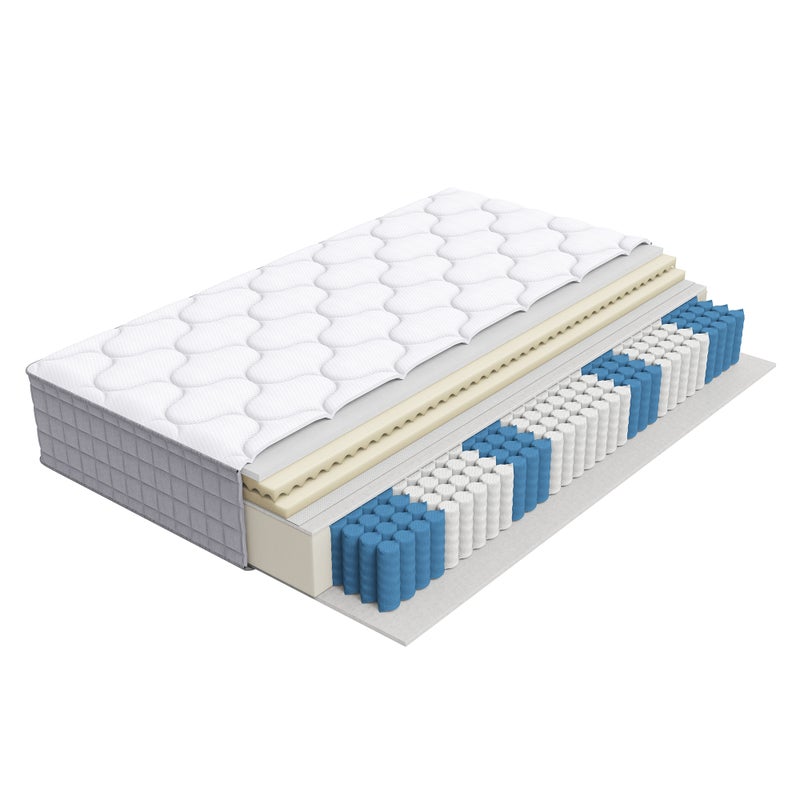 Materac ze sprężynami kieszeniowymi o wysokości 25 cm, materac ze sprężynami 7-strefowymi, materac ergonomiczny