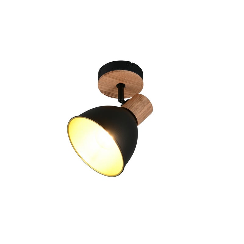 Reflektor drewniany detal DELUME czarny 1xE27x40W metal wym:24,5x19x15cm IP20 RL