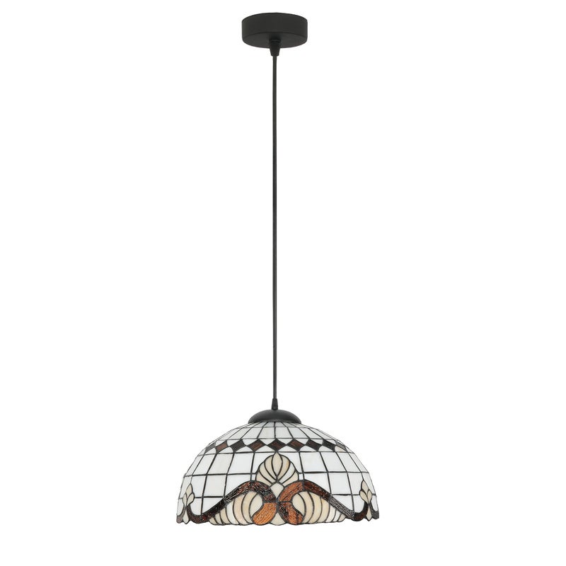 Lampa wisząca pojedyncza retro 1xE27 witrażowy klosz WIT Edylit