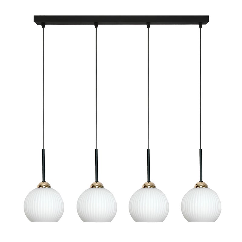 Lampa wisząca 4 punktowa FIONA czarno złota do jadalni E27 IP20 nowoczesna Edylit