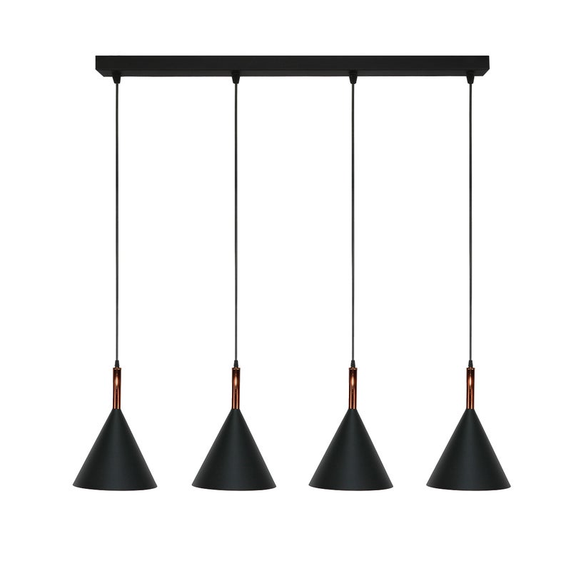 Lampa wisząca 4 punktowa czarna industrialna do jadalni SONIK BIG E27 Edylit