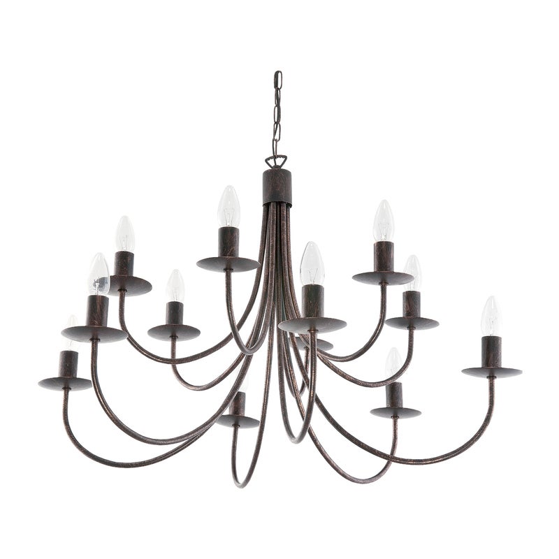 Żyrandol retro postarzany 12xE14 do salonu LUMEN OLD 60x150cm Edylit