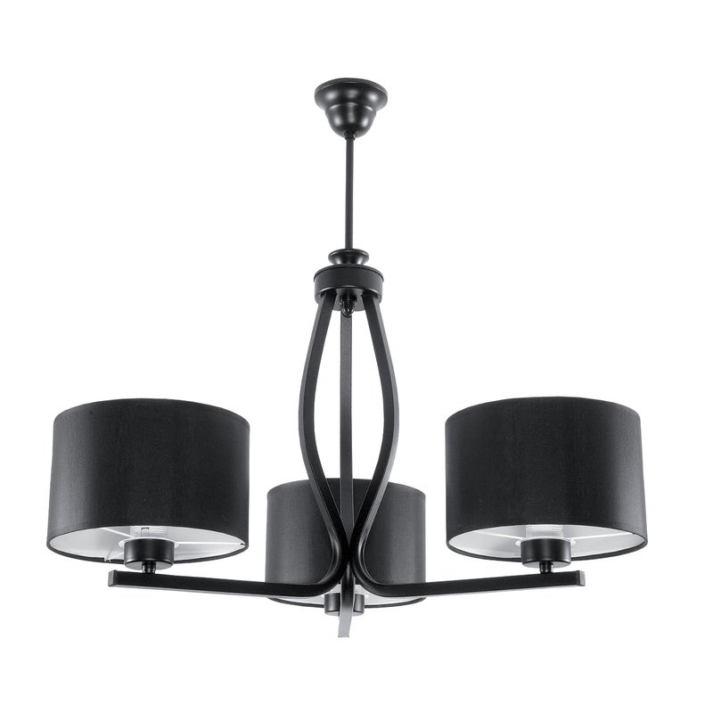 Żyrandol czarny loft do salonu HILDA NEGRO industrialny 60W 3xE27 63x62cm Edylit