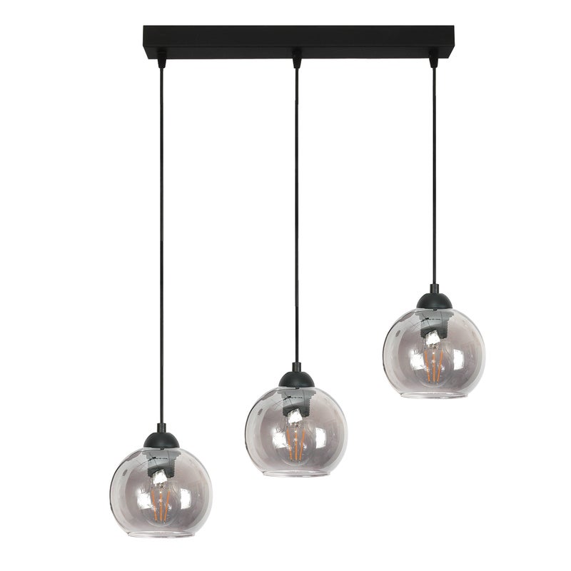 Lampa wisząca sufitowa do jadalni VIGA 3xE27 grafitowe klosze nowoczesna Edylit