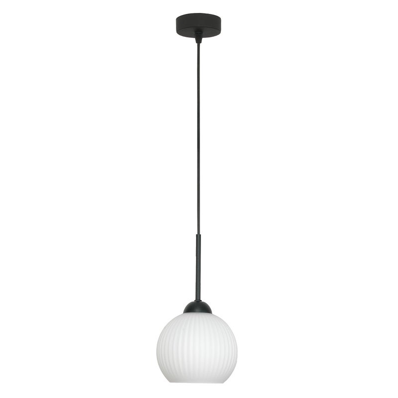 Lampa wisząca czarna pojedyncza FIONA E27 do jadalni IP20 15x100cm Edylit