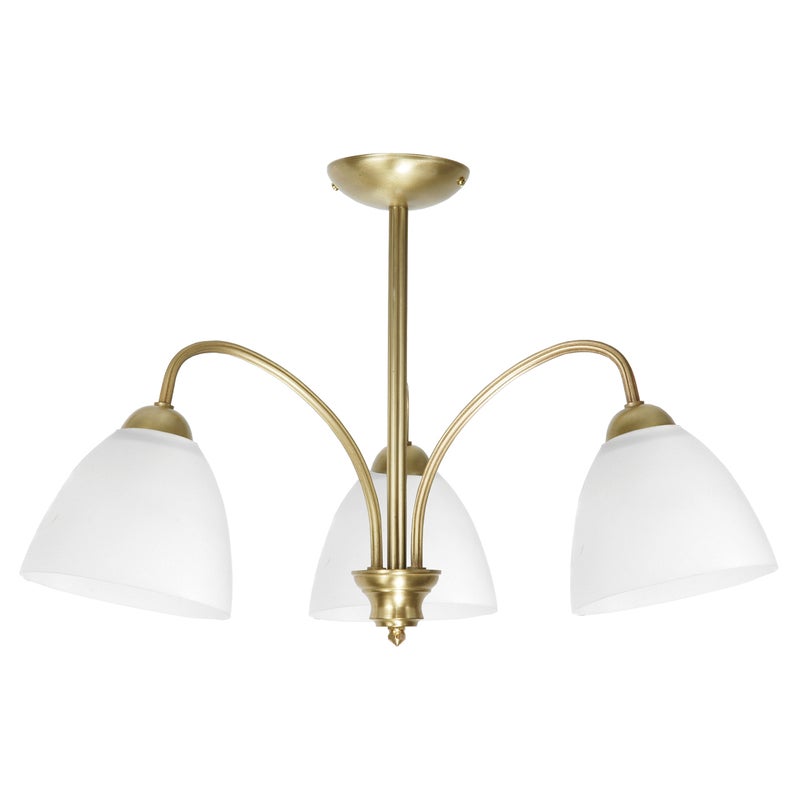 Żyrandol złoty do kuchni MARABEL 60W 3xE27 białe klosze 55x37cm Edylit