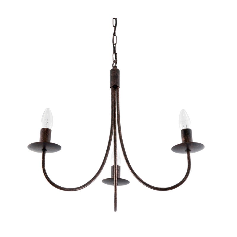 Żyrandol wiszący retro do salonu LUMEN OLD postarzany 40W 3xE14 loft 50x65cm Edylit