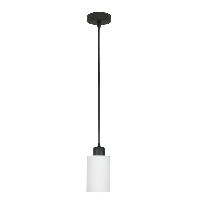 Lampa wisząca czarna pojedyncza LOYD BIANCO E27 do jadalni IP20 10x100cm Edylit