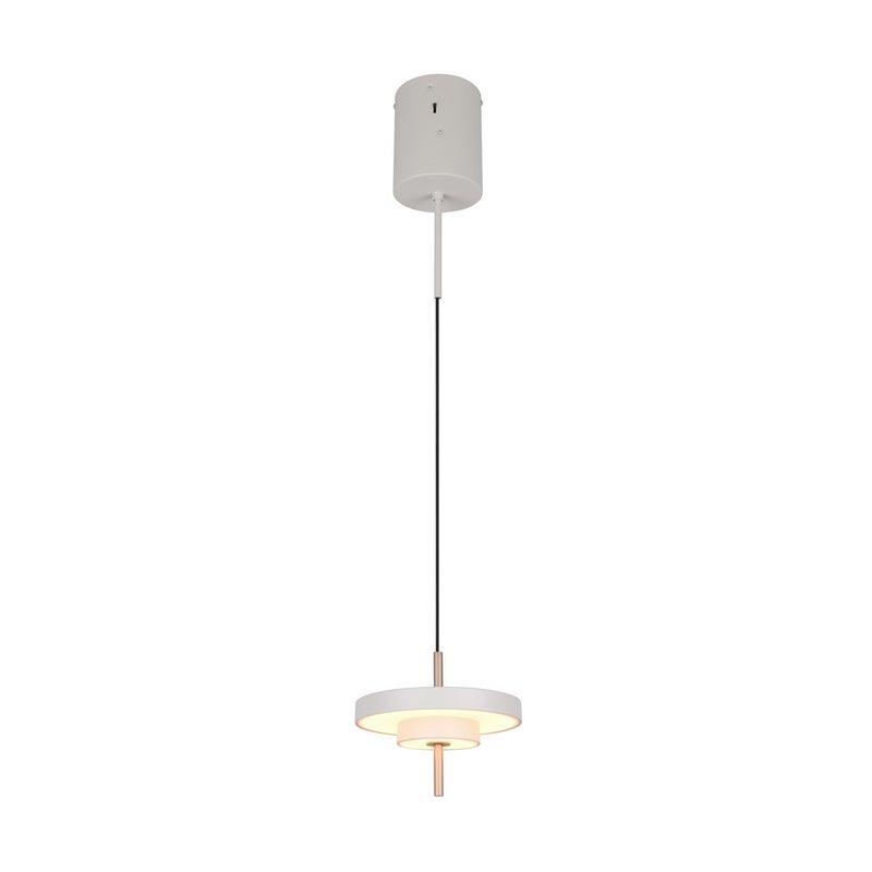 Lampa wisząca nowoczesna szara stick z małymi dyskami LED 10W KEATON Trio