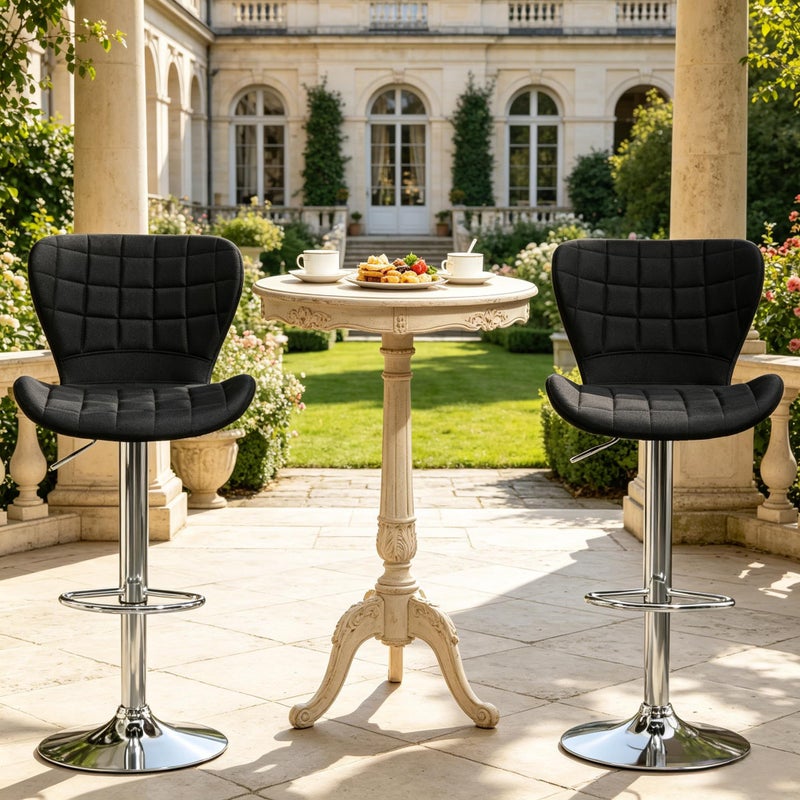 Wygodny stołek kuchenny, stołek barowy, stołek do jadalni, stołek obrotowy z regulowaną wysokością (tylko z 2 stołkami), krzesło kuchenne, czarne