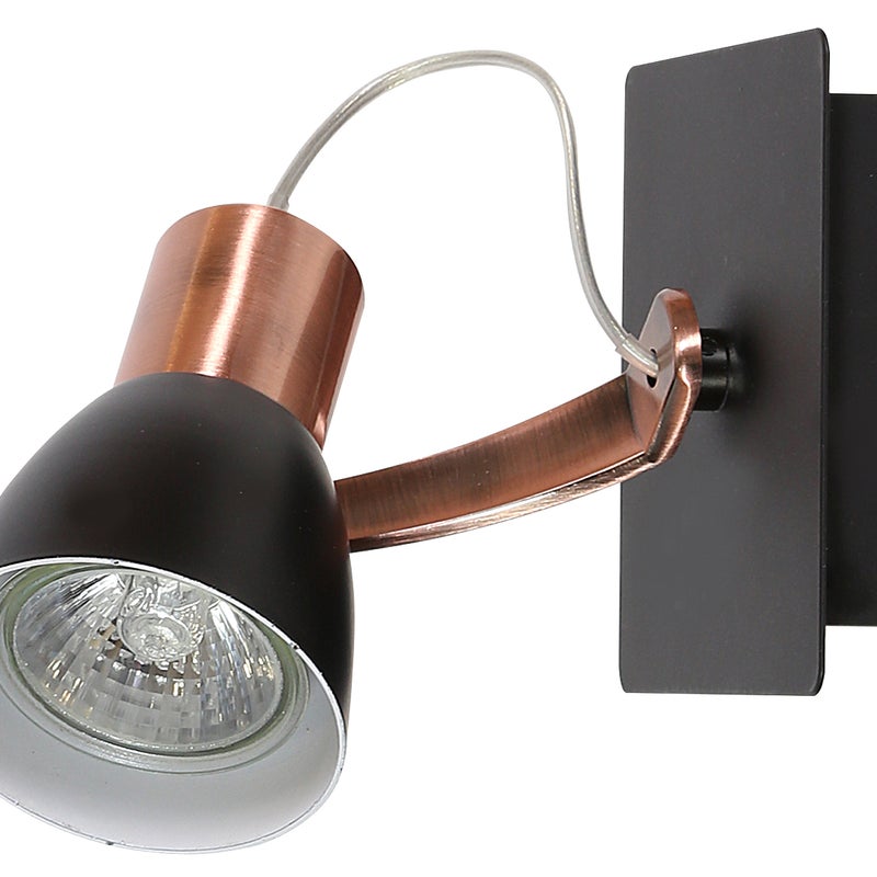 Kinkiet ścienny industrialny czarno-miedziany regulowany 1xGU10 50W Markus Candellux