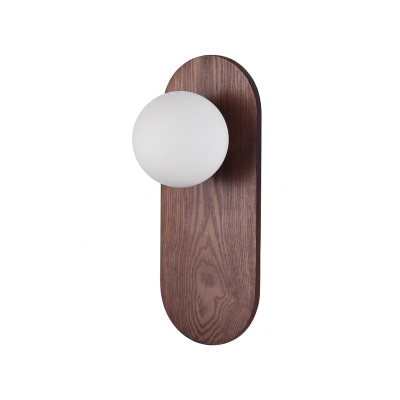 Kinkiet minimalistyczny drewniany biała kula 1xG9 POINT Maxlight