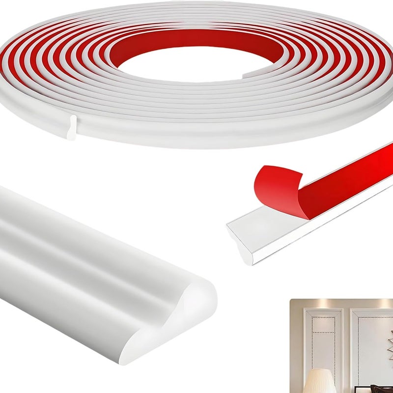 Listwa samoprzylepna Dado Rail - 6 m x 2,3 cm - Listwa samoprzylepna - Listwy do paneli ściennych - Elastyczna listwa PVC