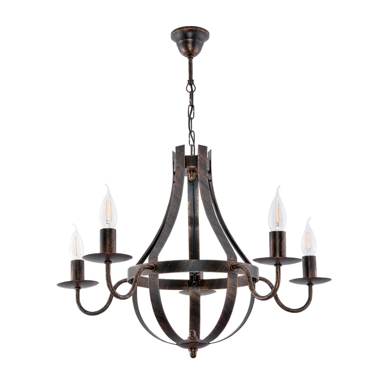 Lampa wisząca ELEN NEGRO retro do salonu nad stół 5xE14 Edylit