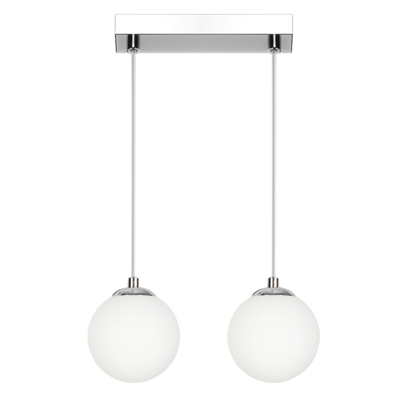 Lampa wisząca PELOTE chrom do jadalni białe kule 2xE14 Edylit
